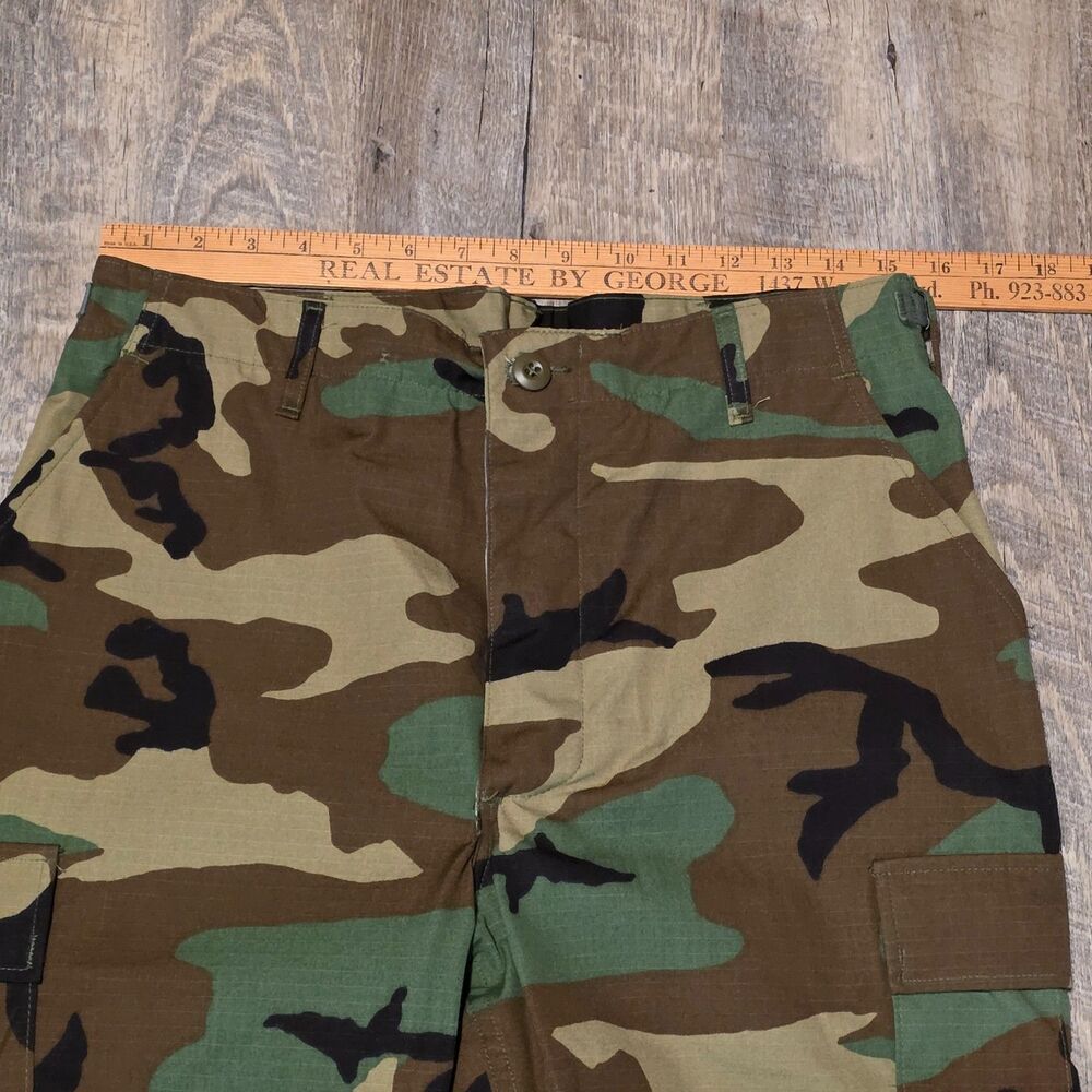Military BDU Cargo Pants Men's Med-Reg Green Woodland Camo Still Crisp Hunting - Picture 8 of 10